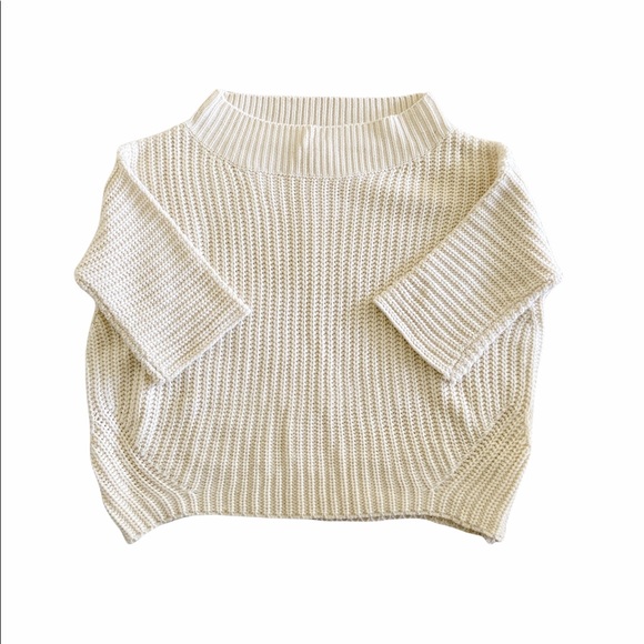 Fashion Nova Chunky Wide Mock-Neck Pull On Sweater Ivory Size S/M - Picture 3 of 9